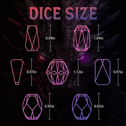 FONVGOGO Metal Dice Set D and D for Dungeons and Dragon, Metal Polyhedral DND Dice with Cardboard Box Unique Cool RPG Dice for Role Playing Tabletop Games Gifts (Black Red) - color: S Black Red