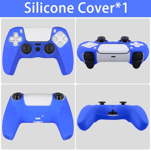 Baval Silicone Cover for Playstation 5 PS5 DualSense Wireless Controller | Scratch-resistant, Easy install, Silicone Construction, Portable Carrying Silicone Cover, Blue Silicone Cover - color: Blue Silicone Cover