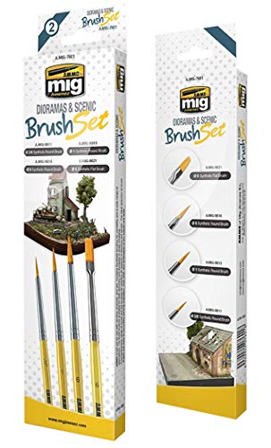 Ammo by Mig Jimenez 7601 Dioramas & Scenic Synthetic Brush Set (4)