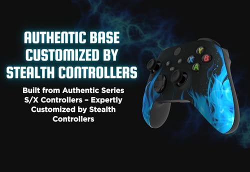 Stealth Controllers Wireless Controller for Xbox Series S, Xbox Series X, Xbox One - Soft Touch Feel - Custom Series S/X Controller (Blue Flames) - color: Blue Flames