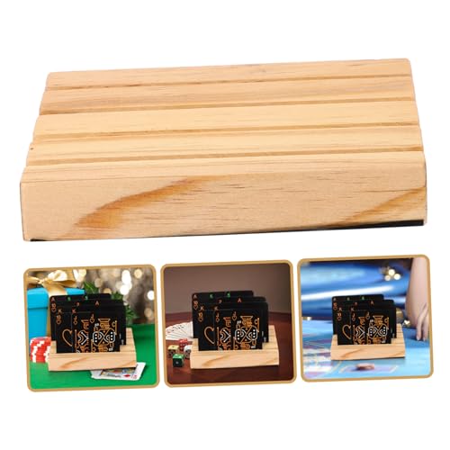Yardwe Wooden Playing Card Holder Stand for Game Cards Dual Function Storage Rack Hands-Free Organizer for Board Games and Poker and Collectors