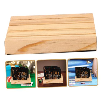 Yardwe Wooden Playing Card Holder Stand for Game Cards Dual Function Storage Rack Hands-Free Organizer for Board Games and Poker and Collectors