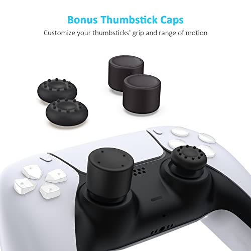 NexiGo PS5 Controller Charger with Thumb Grip Kit, Fast Charging AC Adapter, Dualsense Charging Station Dock for Dual PlayStation 5 Controllers with LED Indicator, White - color: White