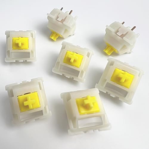 Gateron Milky Yellow Pro V3 Creamy Linear Keyboard Switches,36 Pack | 5-Pin Pre-Lubed Switches,Removable Light Guide Column,Compatible With MX Mechanical Gaming Keyboards,Life 80 Million Cycles - color: Milky Yellow Pro V3, size: 36Pcs