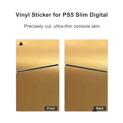 Skin Sticker Compatible with PS5 Slim Digital Console Controller (Gold) | Protective Decal Cover, Game Device Vinyl - color: Gold