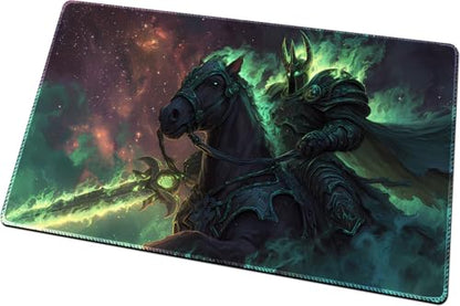 MTG Playmats(Stitched) 14x24in Compatible for OCG CCG RPG TCG Playmats with Card Zones Storage Bag (Apocalypse Knight-No Zone) - color: Apocalypse Knight-no Zone