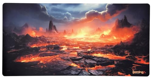 The Gaming Mat Company Single Player MTG Playmat & Mouse Pad – 28" x 14" Lava Valley Gaming Mouse Pad Compatible with Magic: The Gathering playmats, MTG Cards, TCG Gaming mat - color: Lava Valley