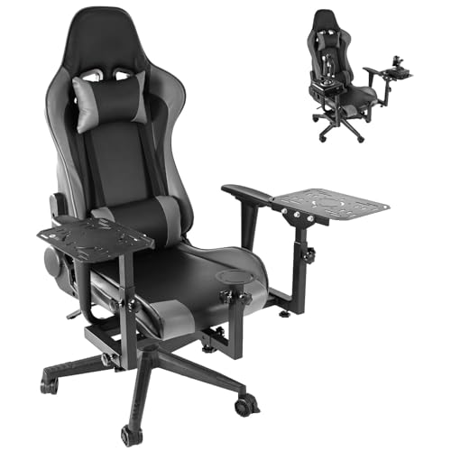 Gazzyt Removable Flight Simulator Cockpit with Gray Seat Fits for Logitech/Thrustmaster X52 X52PRO X56,Racing Wheel Hotas Warthog T16000M Not Included Pedals, Joystick and Throttle