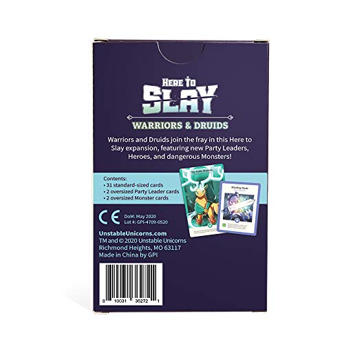 Unstable Games - Here to Slay Warriors & Druids Expansion Pack - Designed to be Added to Your Here to Slay Base Game - Great for Family Game Night - style: Expansion: Warriors and Druids