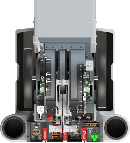 Professional 737 Throttle Quadrant for Flight Simulator – Motorized Autothrottle, Trim Wheels, Flaps & Speed Brake – 1:1 Home Cockpit Hardware Compatible with MSFS 2020/2024, X-Plane, Prepar3D (737MAX) - size: 737MAX