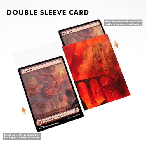 Katomula 100 MTG Card Sleeves with 100 Inner Sleeve, Textured Back Art Sleeves, Fit Standard Size Cards - Moutain - color: Moutain