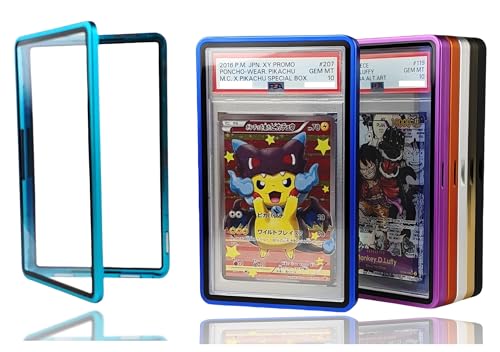RedCap Magnetic Aluminum PSA Graded Card Holder 35PT Premium PSA Slab Protector Display Case with UV Resistant Glass Fits Standard PSA Graded Sports Trading Cards- Ocean Blue - color: Ocean Blue