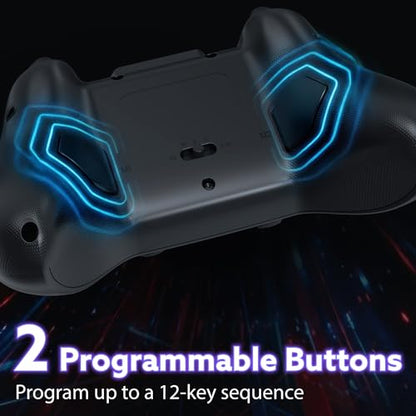 Fosmon 2.4G Wireless Gaming Controller with Hall Effect Triggers For PC | Bluetooth Pro Controller with USB Dongle and Programmable Buttons for Switch 2/1/Lite/OLED/Windows PC/Steam Deck/Android/iOS - color: Midnight Black