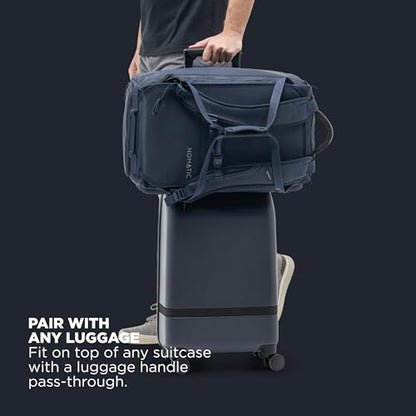 NOMATIC 40L Travel Bag- Convertible Duffel/Backpack, Carry-on Size, Everyday Use Laptop Bag, TSA Compliant - color: Navy