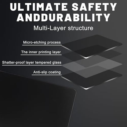 Glass Mousepad, Hard Surface Gaming Mouse Pads, Mousepad Gaming, Glasspad | Glass Pad, Professional Esport Tempered Glass Mouse Pad, Hard Mouse Pad for Bed, 11.8"×9.8" computer mat - color: Black