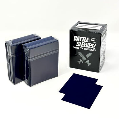 Battle Sleeves! Semi Matte for Standard Sized Trading Cards | Super Easy to Shuffle! | 200 Count | Blue - color: Blue