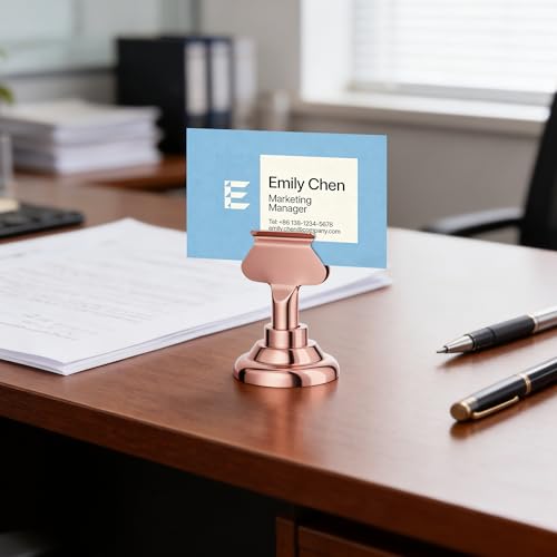 Urban Deco 16PK Table Number Holders Place Card Holders 1.7 Inch Table Card Holders Steel Card Holders for Photos, Food Signs, Memo Notes, Weddings, Restaurants, Birthdays(Rose Gold) - color: Rose Gold