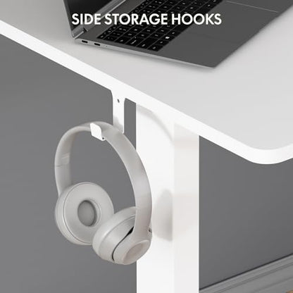 FLEXISPOT Standing Desk Electric Height Adjustable Desk with 40 x 24 Inch Splice Board, Home Office Computer Workstation, White Top + White Frame - color: White, size: 40"x24"