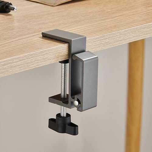Foldable Under Desk Headphone Hanger, Aluminum Clamp-On Headset Stand, No Drill Anti-Scratch Mount, Heavy Duty 10KG Load Bearing Universal for Gaming Headset, Controller, Cable & Bag Organizer(Black) - color: Black