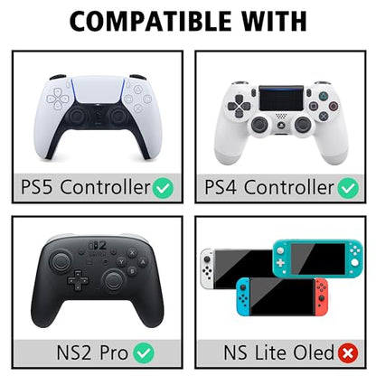TIKOdirect Thumb Grip Caps for PS5, PS4, Switch 2 Pro, Soft Silicone Thumb Grips, Thumb Joystick Cap for ps5/ps4 controller, 4 psc/ 2 pairs, Green - color: Green