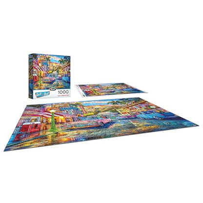RoseArt - Back to The Past - 1950'S Hollywood Street - 1000 Piece Jigsaw Puzzle for Adults - style: 1950s Hollywood Street