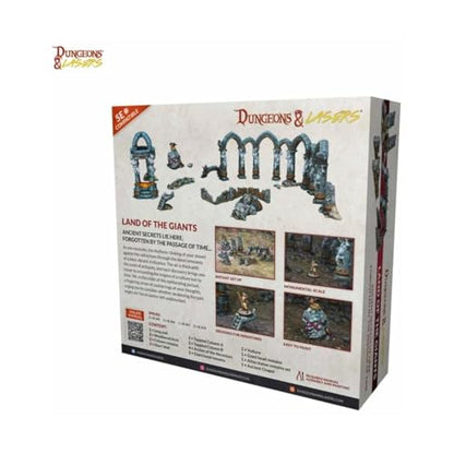Dungeons & Lasers: Land of The Giants - 21 Piece Miniature Elements - RPG Terrain for DND and 5E Compatible Tabletop Games - Fits 28/32mm Scale Miniatures - Unpainted and Unassembled - Ages 14+