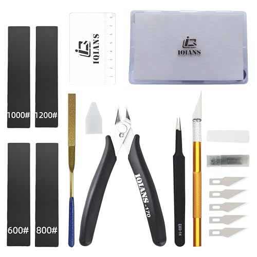 15PCS Basic Hobby Model Tool Kit for Model Building, Gunpla & 3D Printing, Precision Nippers, Hobby Clippers for Gundam & Warhammer, Wire Cutters and Pliers for Miniature Craft Tool Kits
