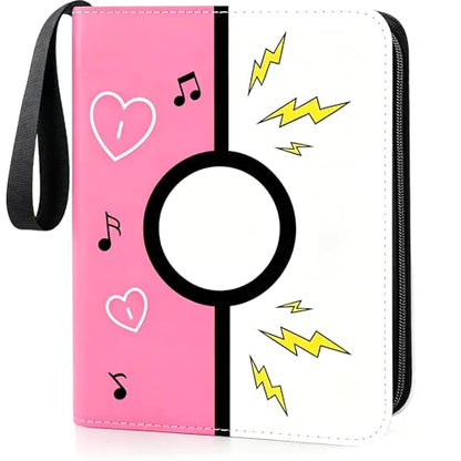 Collectible Trading Card Albums, 400 Card Holders with 50 Removable Sleeves, Portable 4 Pockets Collectible Trading Card Binder, PU Card Collection Binder for MTG, TCG, Sport Card, Game Cards - color: PETAL PINK