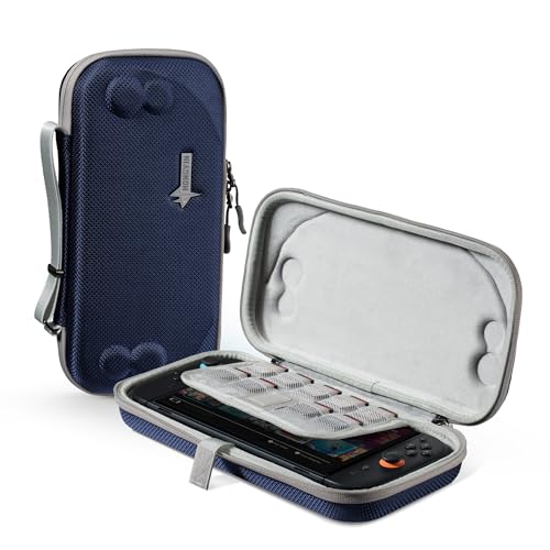 UYIYE Carrying Case for Switch 2 [7.9''] 2025 - Protective Hard Shell Portable Travel Carrying Case Pouch for NS2 Console and Accessories - color: NS2-dark blue