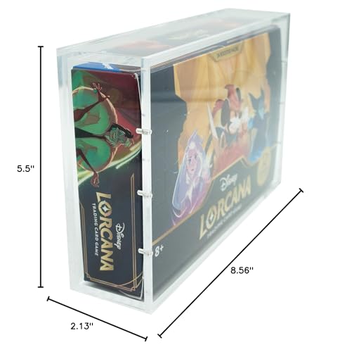 Break Tradition Lorcana Booster Box Acrylic Display Case - Compatible with Disney Lorcana TCG Booster Boxes - UV Protection, Strong Magnetic Closure, 5mm Thick Walls