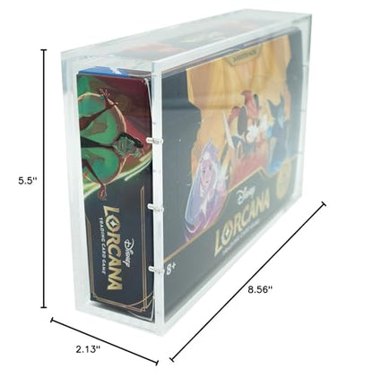 Break Tradition Lorcana Booster Box Acrylic Display Case - Compatible with Disney Lorcana TCG Booster Boxes - UV Protection, Strong Magnetic Closure, 5mm Thick Walls