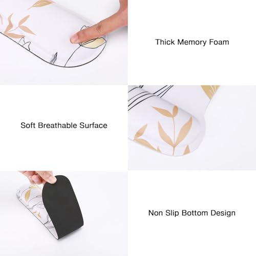 MEGREZ 4-in-1 Mouse Pad with Wrist Rest Ergonomic Memory Foam Desk Mat Set | ergonomic, anti-slip base, 4pcs set, desk pad, mouse wrist rest, keyboard rest, coaster, ideal for office & gaming - color: Butterfly Flower