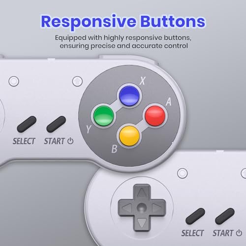 2.4 GHz Wireless SNES Switch Online Controller, USB Receiver, Compatible with Switch/Switch OLED, PC, Mac OS, Android, Steam Deck, Raspberry Pi (Rechargeable) (Plug and Play) (2 Pack) Multicolor - color: Wireless for Switch Multicolor