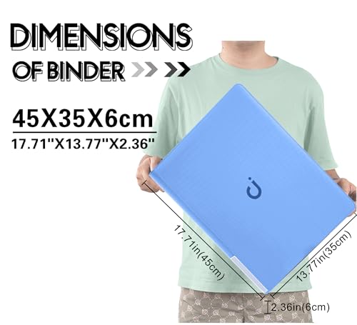 D DACCKIT Card Binder 16 Pocket - Fits 1024 Cards，4X4 Ringless Card Album with Sleeves for Trading Cards & Sports Cards（Model A，Sky Blue） - color: Sky Blue
