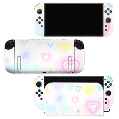 for Nintendo Switch 2 Skin Wrap Cover Decal Sticker Wrap Vinyl Mixed-Color Pattern (Heart Pattern) - color: Heart pattern
