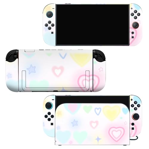 for Nintendo Switch 2 Skin Wrap Cover Decal Sticker Wrap Vinyl Mixed-Color Pattern (Heart Pattern) - color: Heart pattern