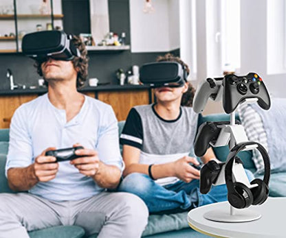 Controller Holder White, Headset Holder,Great 3 Tier Controller Headphone Organizer for All Headsets Xbox ONE 360 Switch PS4 PS5 (Elegant White) - color: Elegant White