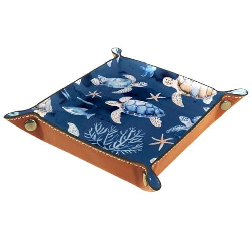 Turtles Starfishes Fish Dice Tray Dice Rolling Tray Folding Dice Holder for Dice Games, Like RPG, DND and Other Table Games - color: Multi 20