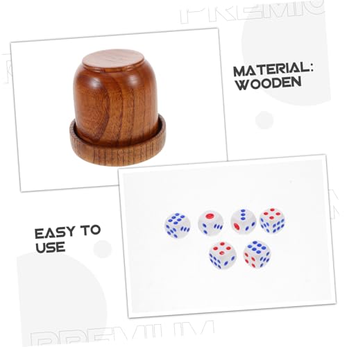 Hemoton Real Wood Dice Cups Shaker Lid Dices Cups Covers Dices Shaker Lid for Bar Ktv Party Games Dice Supplies