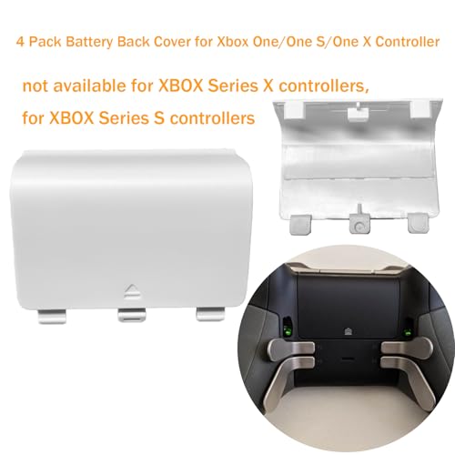 Dakexiong 4 Pack Battery Back Cover for Xbox One/S/X Controller [NOT for Xbox SeriesS/X],Replacement Battery Back Shell Covers Compatible with Xbox One/S/X Controllers (Black&White) - color: Black&White