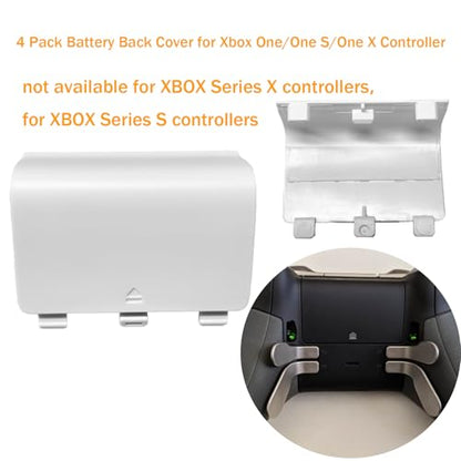 Dakexiong 4 Pack Battery Back Cover for Xbox One/S/X Controller [NOT for Xbox SeriesS/X],Replacement Battery Back Shell Covers Compatible with Xbox One/S/X Controllers (Black&White) - color: Black&White