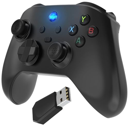 Fosmon 2.4G Wireless Gaming Controller with Hall Effect Triggers For PC | Bluetooth Pro Controller with USB Dongle and Programmable Buttons for Switch 2/1/Lite/OLED/Windows PC/Steam Deck/Android/iOS - color: Midnight Black