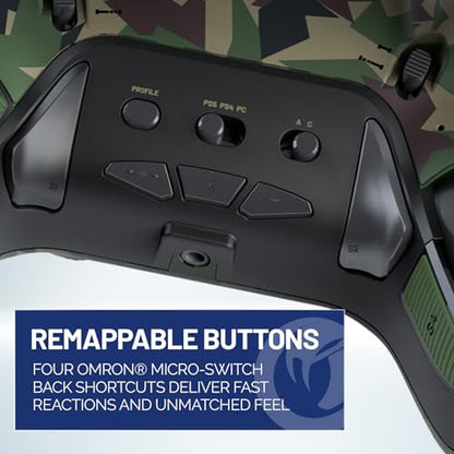 Nacon Revolution 5 Pro Officially Licensed PlayStation Wireless Controller | For PS5 / PS4 / PC - Hall Effect Joysticks and Triggers, Trigger Stops, Mappable Buttons, 8-way and 4-Way D-pad - Field Camo - color: Field Camo