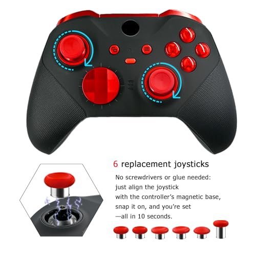 DIY Customized Model 1797 Elite Series 2 Controller-Magic Sound Red,Compatible with Xbox Elite Series 2 Controller,Wireless Custom Gaming Controller,Gamepad Compatible for Xbox One,Xbox Series X/S,With Accessory Bag - color: Magic Sound Red