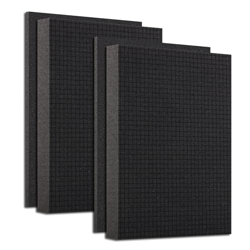 QDYMXUN Pre-Cubed Pick & Pluck Foam Sheets - 2-Pack (16"x12"x2") with 0.4" Bottom Padding, Polyurethane Apart Insert Pads Liners for Toolboxes, Storage Drawer and Crafts - size: 2Pack 16'' x 12'' x 2'' with 0.4" Bottom Padding
