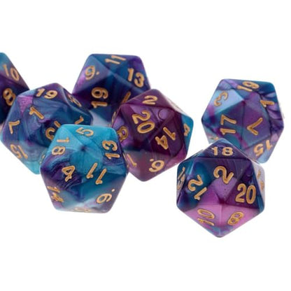 10 Pieces Polyhedral Dice Set D20 Dice 20mm Acrylic 20 Sided Game Dice for Dungeons and Dragons RPG MTG DND Dice Table Games (Purple Blue) - color: Purple Blue