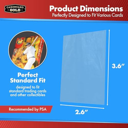 Cardboard Gold Penny Sleeves for Trading Cards - 5000 Count Standard Size | Crystal-Clear Soft Plastic, Acid-Free, PVC-Free, Fits Top Loaders and Binders, TCG Compatible - size: 5000 Sleeves