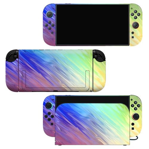 for Nintendo Switch 2 Skin Wrap Cover Decal Sticker Wrap Vinyl Mixed-Color Pattern (Blue-Green) - color: Blue-Green