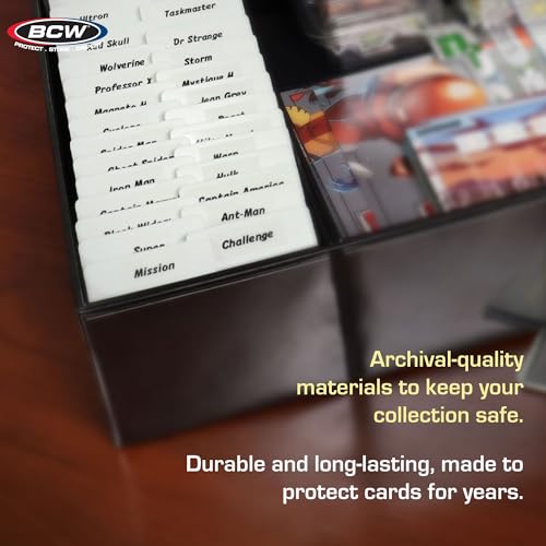 BCW Horizontal Trading Card Dividers - 10 ct | Archival Quality, Write-On Index Tab, 3 11/16 X 2 11/16 Inches | Fits Single Row Card Boxes| Card Collection Organizer Dividers
