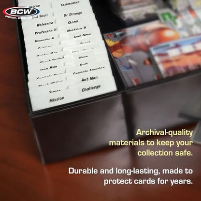 BCW Horizontal Trading Card Dividers - 10 ct | Archival Quality, Write-On Index Tab, 3 11/16 X 2 11/16 Inches | Fits Single Row Card Boxes| Card Collection Organizer Dividers